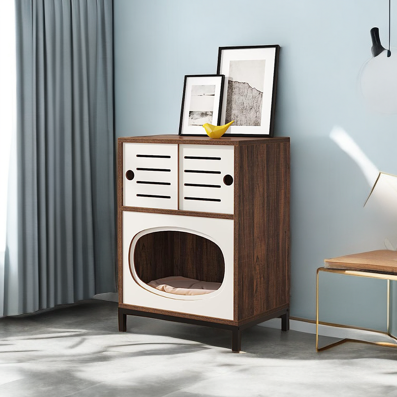 Cabinet Type Pet Houses & Furniture Wood Pet House Bed