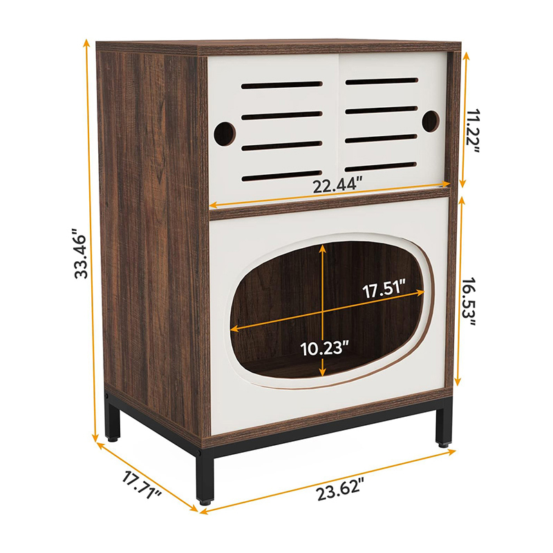 Cabinet Type Pet Houses & Furniture Wood Pet House Bed