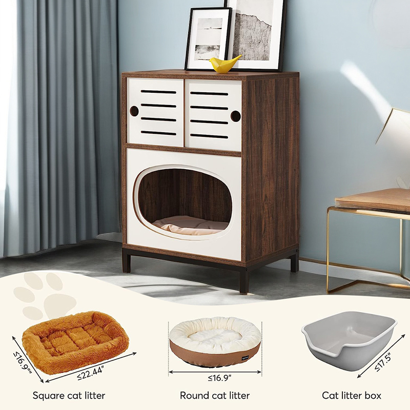 Cabinet Type Pet Houses & Furniture Wood Pet House Bed