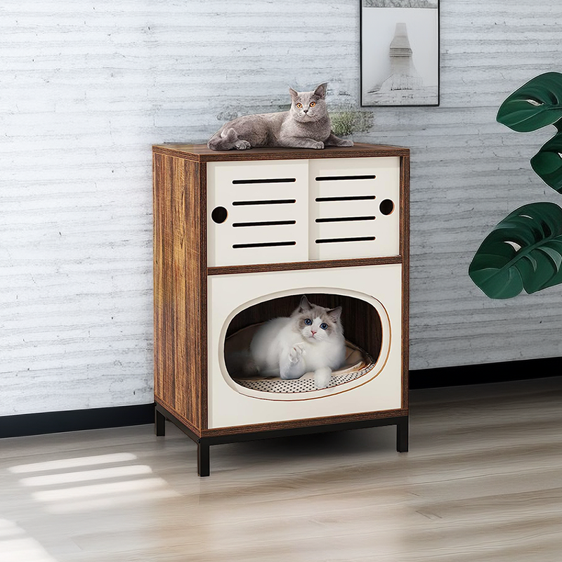 Cabinet Type Pet Houses & Furniture Wood Pet House Bed