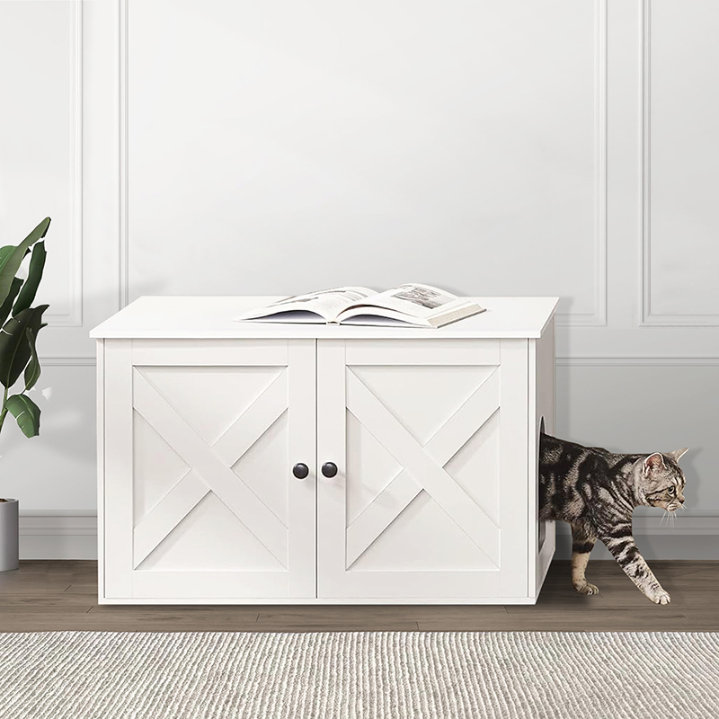 Cat Litter Box Enclosure Hidden with Removable Divider