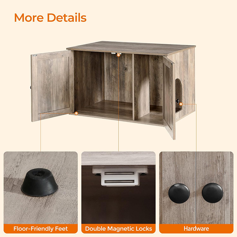 Cat Litter Box Enclosure Hidden with Removable Divider