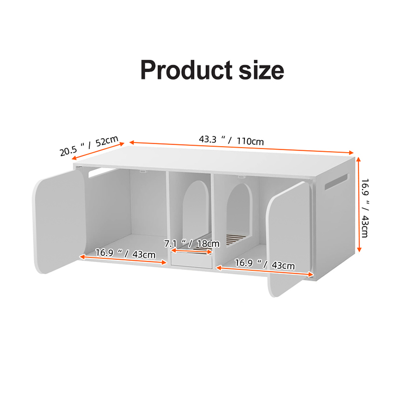 Cat Litter Box Enclosure for 2 Cats