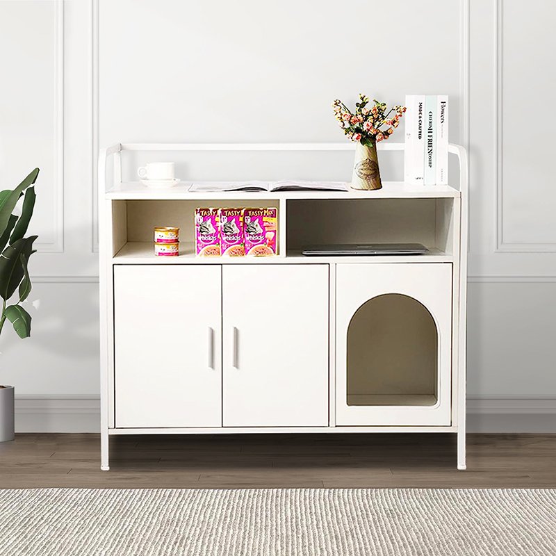 Cat Litter Box Furniture Hidden with Doors