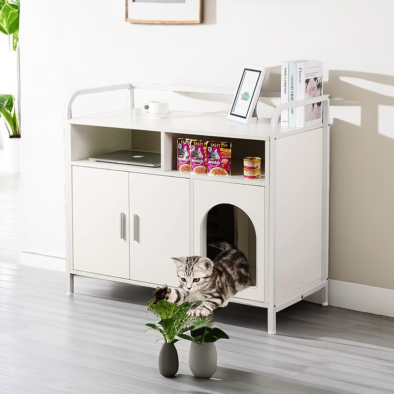Cat Litter Box Furniture Hidden with Doors