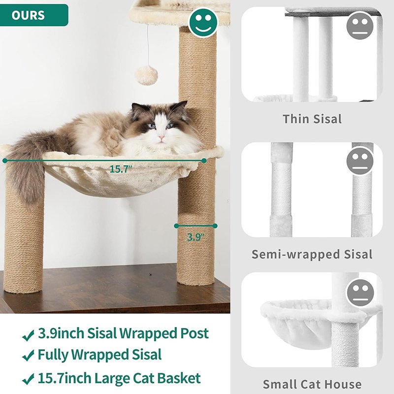 Cat Litter Furniture with Sisal Scratching Post and Toys