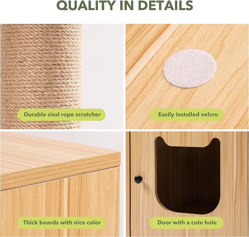 Cat Tower Cat Tree with Litter Box Enclosure