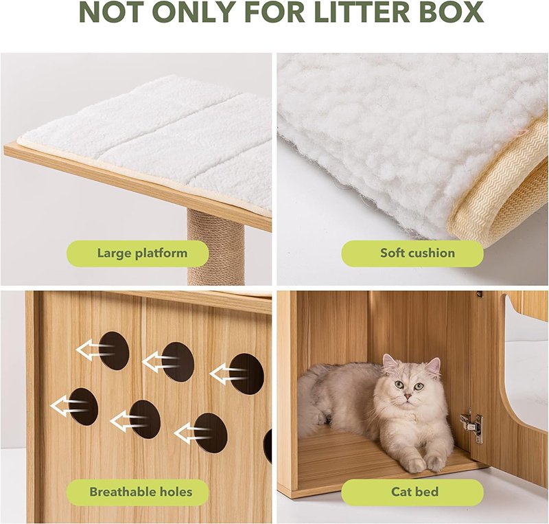 Cat Tower Cat Tree with Litter Box Enclosure
