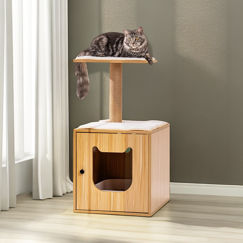 Cat Tower Cat Tree with Litter Box Enclosure