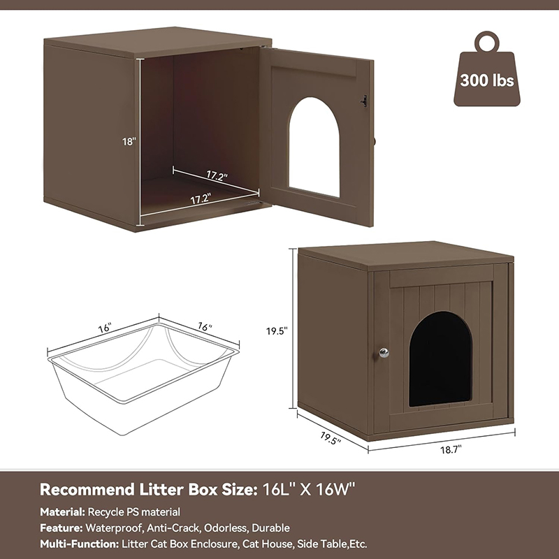 Cat Waterproof Litter Box Furniture Hidden Indoor Cat House