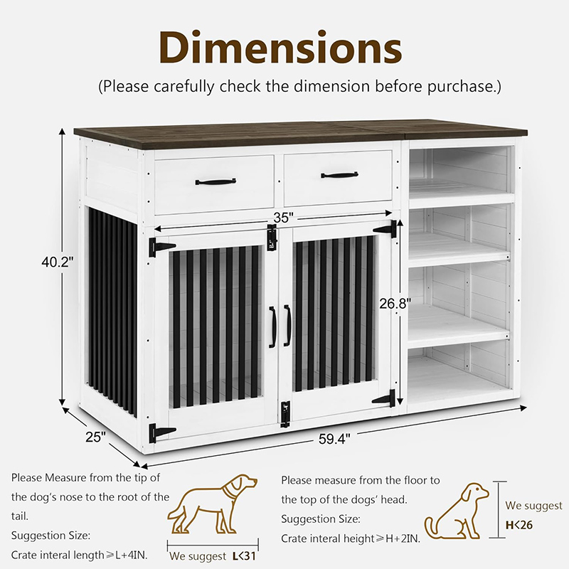 Decorative Dog Indoor Kennel Furniture Indoor with Storage