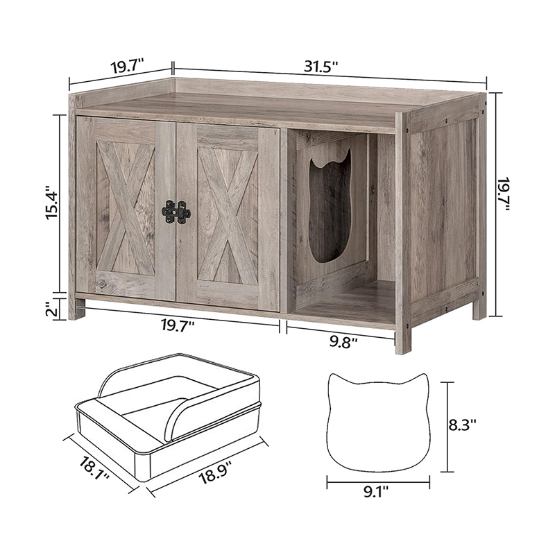 Indoor Cat House as End Table, for Living Room Bedroom