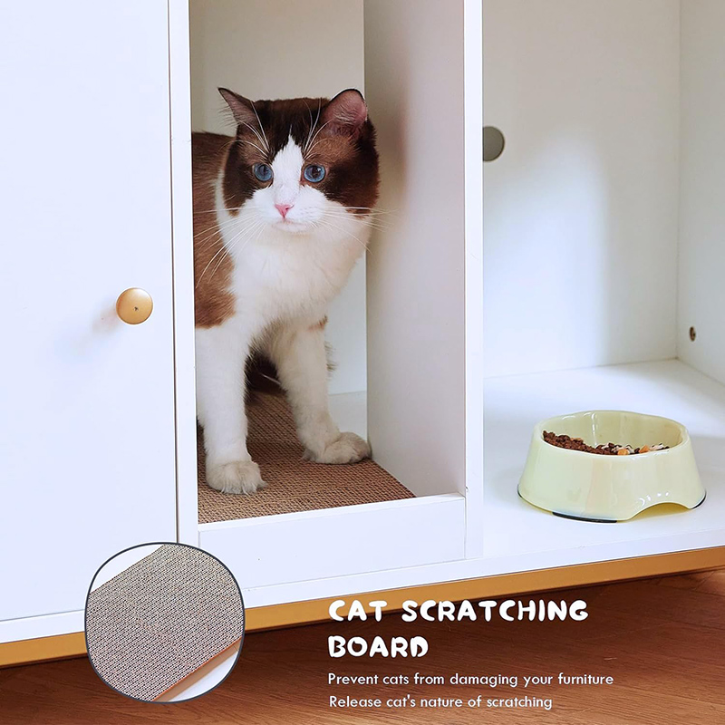 Large Hidden Cat Litter Box Furniture with Shelf Sturdy Metal Frame