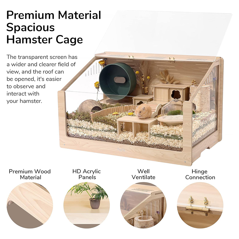 Large Wooden Hamster Cage Waterproof