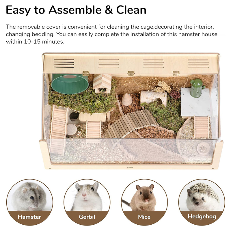 Large Wooden Hamster Cage Waterproof