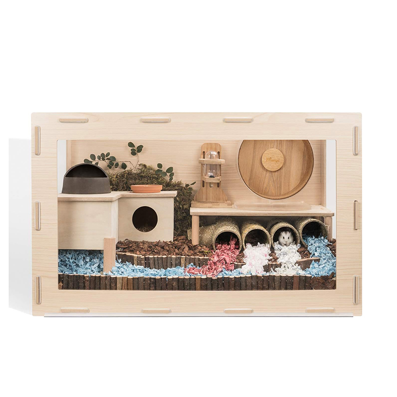 MDF Aspen Terrarium for Hamster Gerbils Mice Lemming Degus or Other Small-Sized Pets