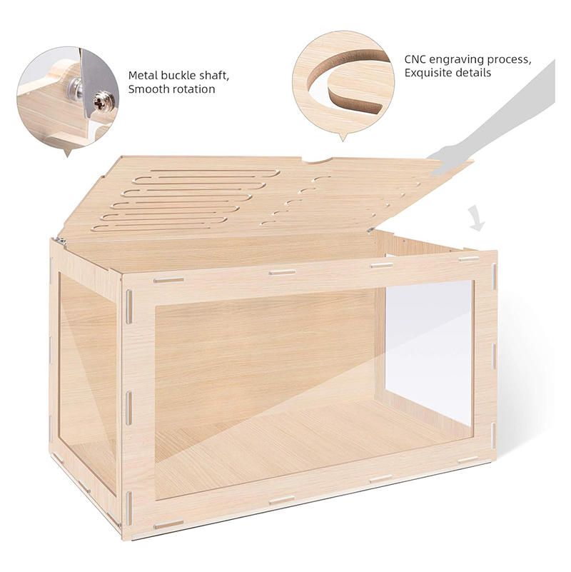 MDF Aspen Terrarium for Hamster Gerbils Mice Lemming Degus or Other Small-Sized Pets