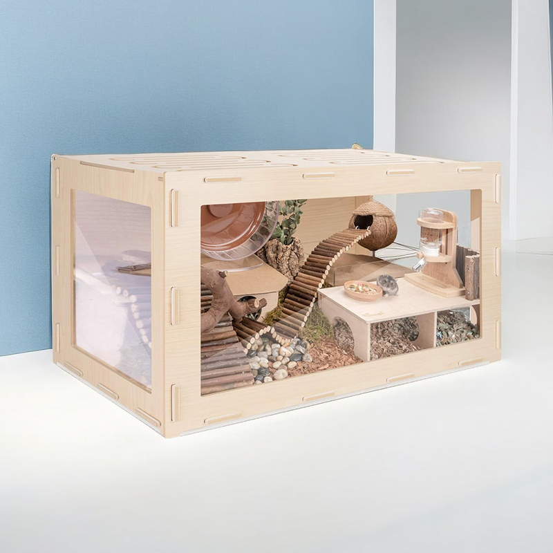 MDF Aspen Terrarium for Hamster Gerbils Mice Lemming Degus or Other Small-Sized Pets