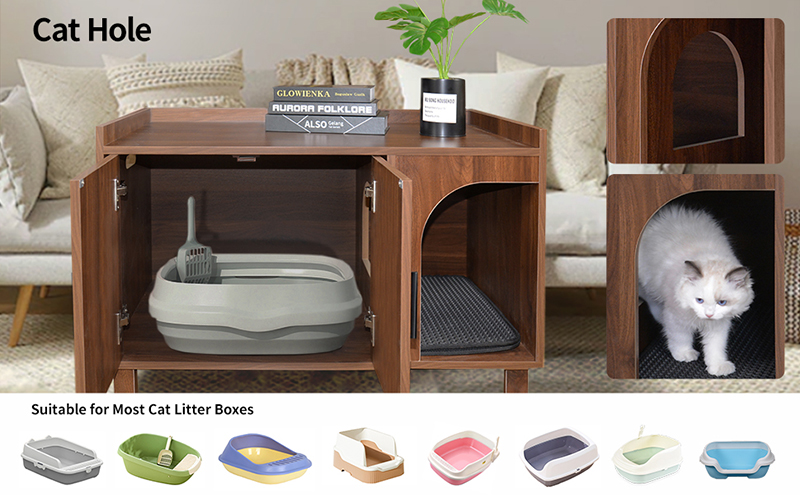 Modern Cat Litter Box Furniture Hidden
