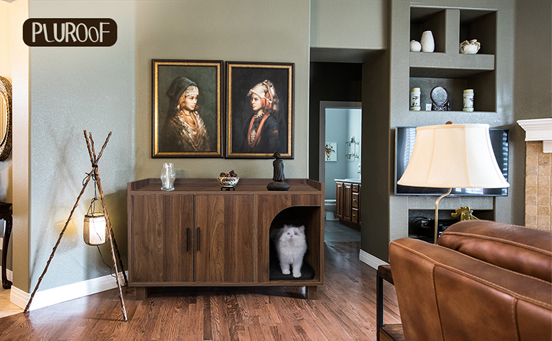 Modern Cat Litter Box Furniture Hidden