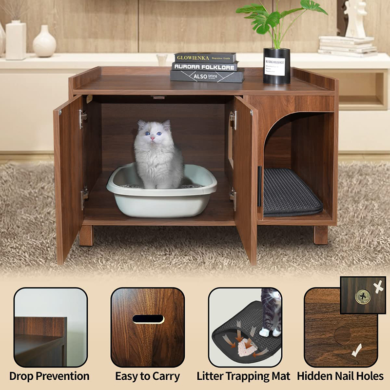 Modern Cat Litter Box Furniture Hidden