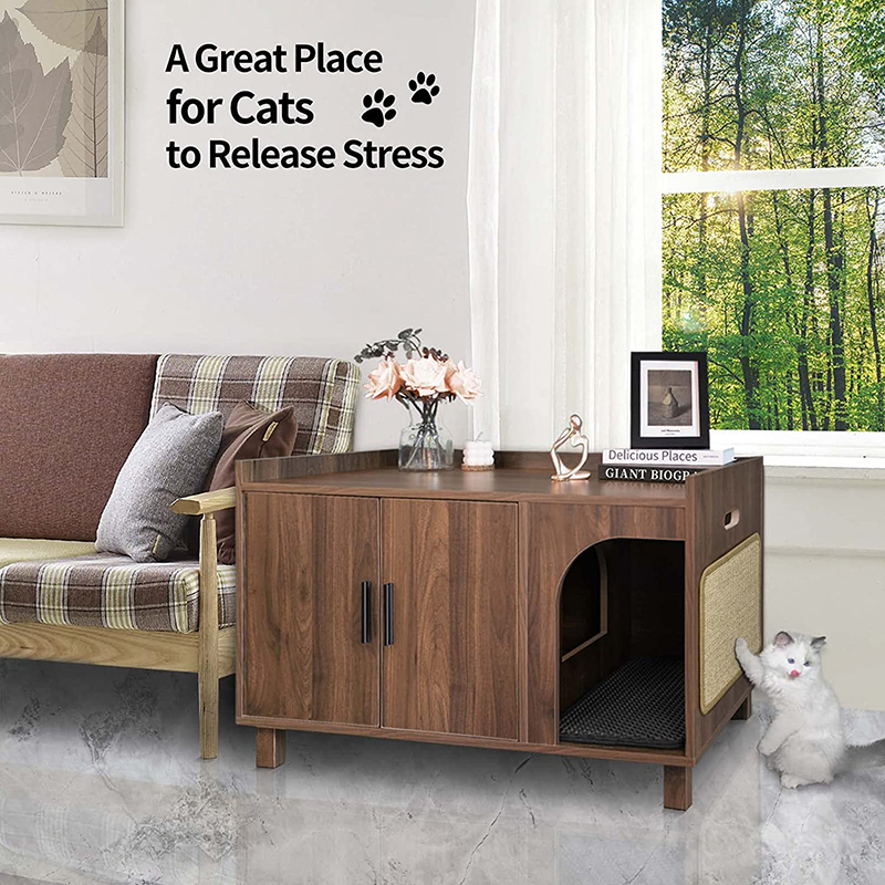 Modern Cat Litter Box Furniture Hidden