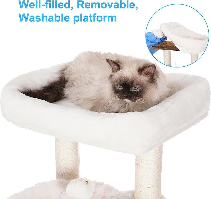 Modern Cat Tower for Indoor Cats with Large Platform All-in-one