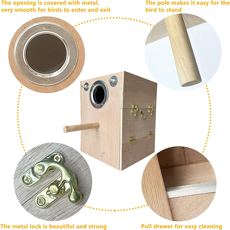 Parakeet Nesting Box Wooden Bird Breeding Nest