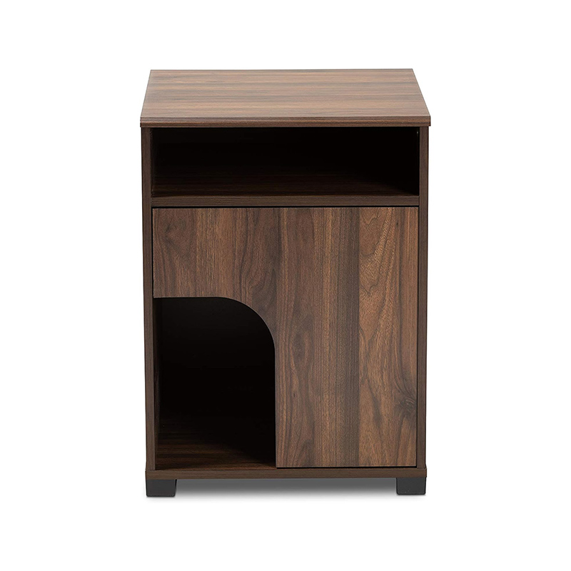 Walnut Litter Box Enclosure Decorative Wooden Cat House Home Indoor Pet Crate