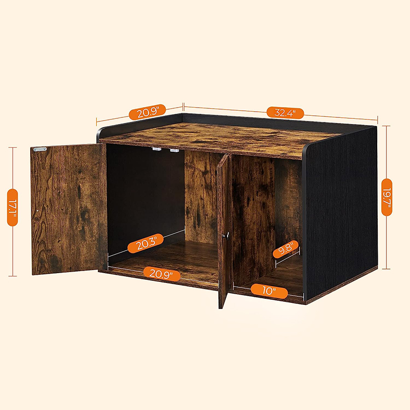Wooden Cat Cage Crate Nightstand End Table Cat Litter Box