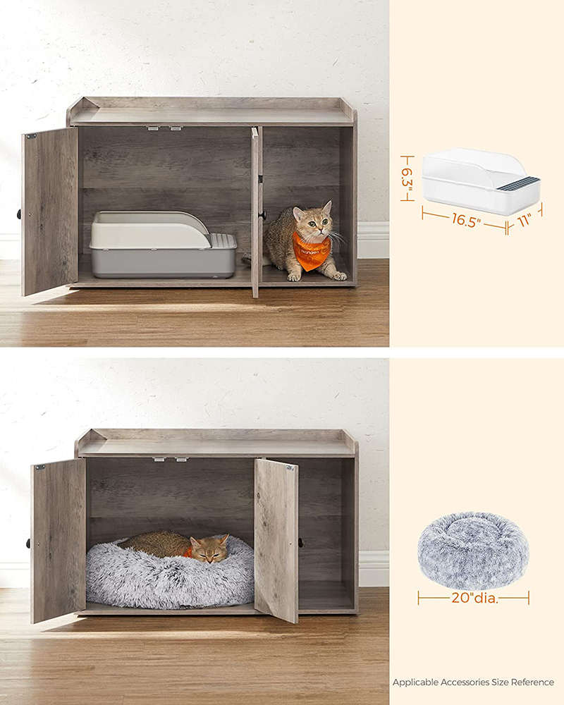 Wooden Cat Cage Crate Nightstand End Table Cat Litter Box