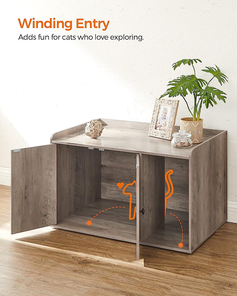 Wooden Cat Cage Crate Nightstand End Table Cat Litter Box