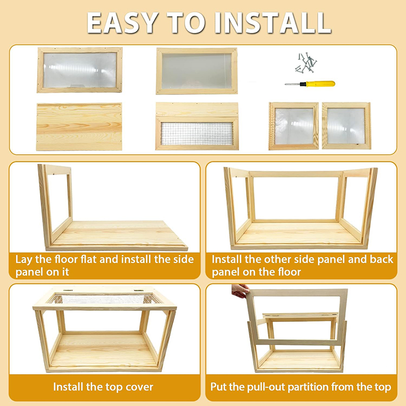 Wooden Hamster Cage and Habitats with Top Ventilation