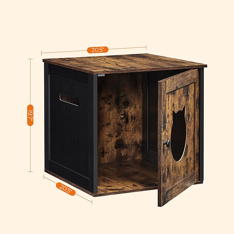 Wooden Hidden Litter Box Enclosure Cabinet with Single Door