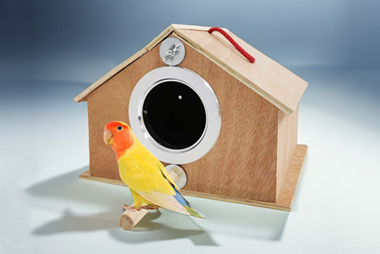 wooden birdhouse and nest box